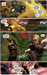 Avengers #1. Kostajat kohtaavat Ex Nihilon. Teksti: Jonathan Hickman. Kuvitus: Jerome Opeña ja Dean White.